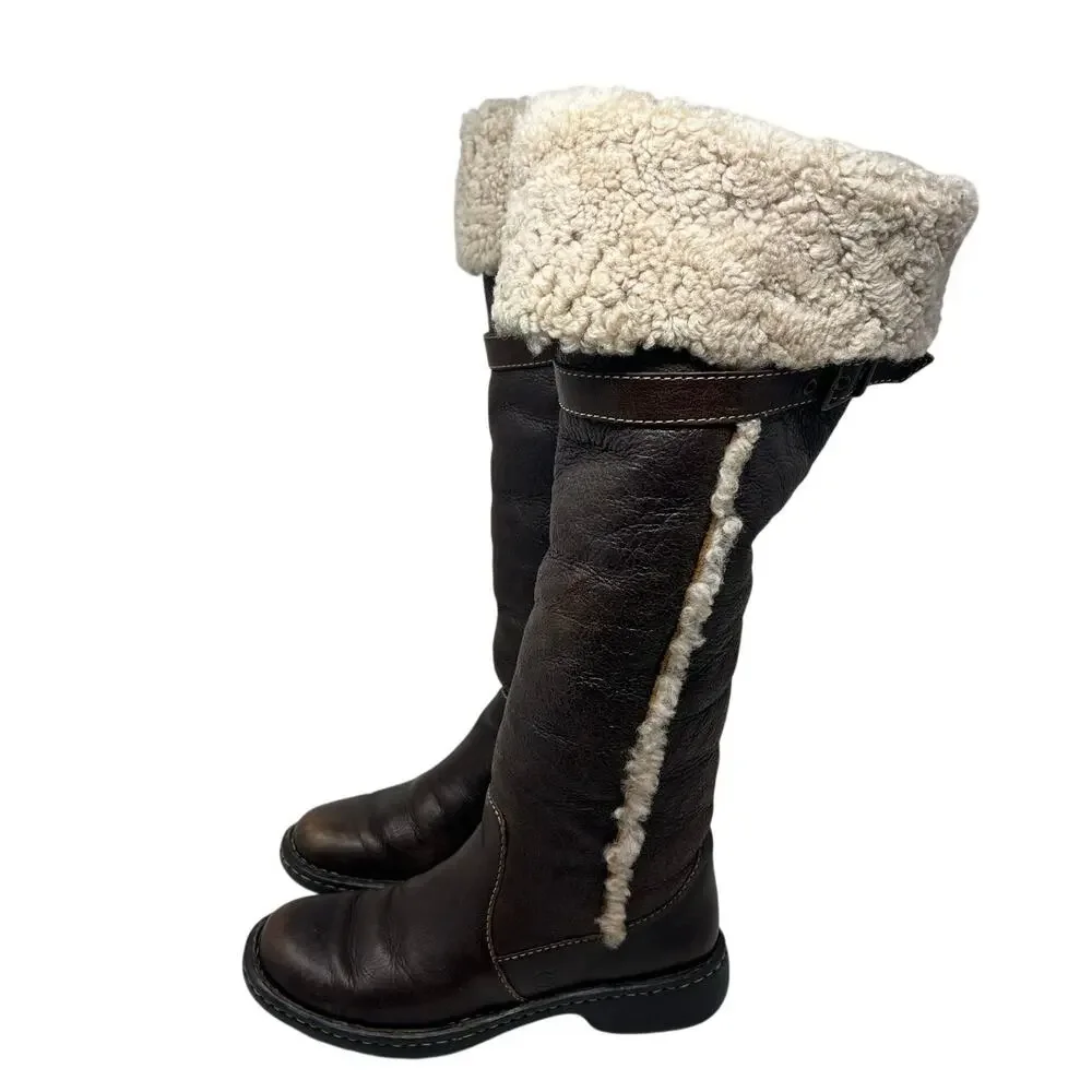 Born Over-The-Knee Fully Sherpa Lined Genuine Leather Boots 6.5